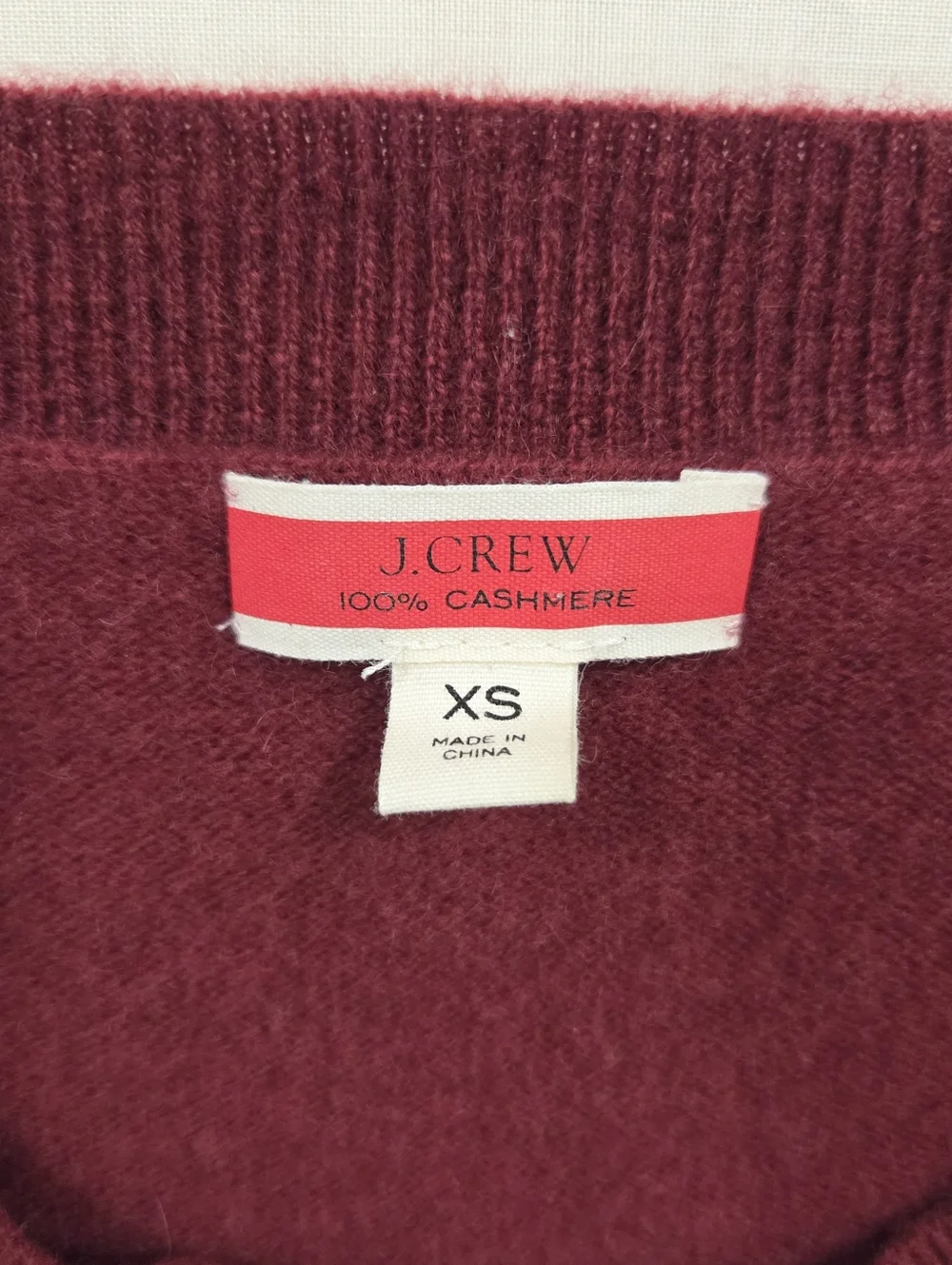 J crew Maroon Cashmere Crewneck Sweater Extra Small| Minimalist Light Relaxed - Picture 2 of 9